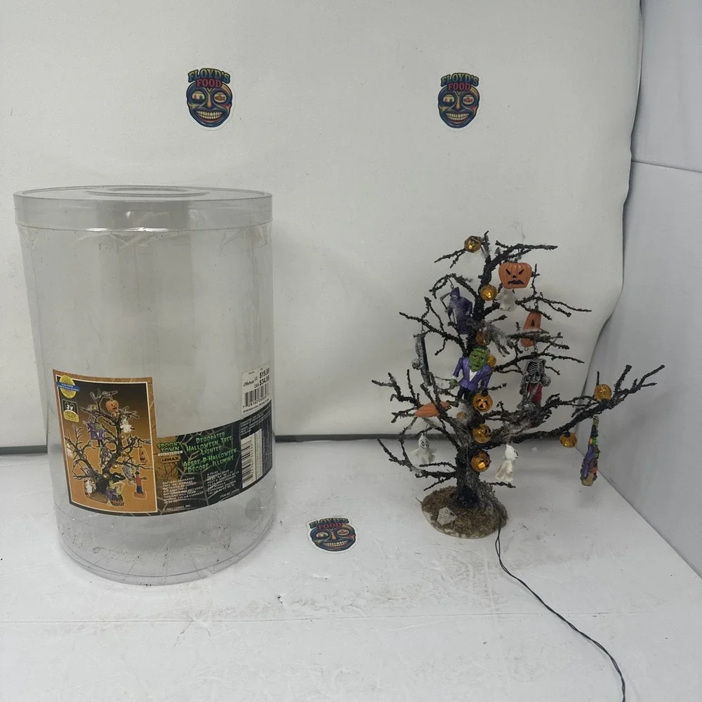 2003 Lemax Spooky Town Decorated Halloween Tree Lighted RETIRED 34934A Monster